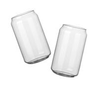 VALICLUD 2 pièces Verres Verre Transparent Lot de Tasses à Boisson Résistantes Chaleur Design Canette Lisse et Léger Gobelets Multi-usages pour Café Thé et Eau Au Bureau ou Maison