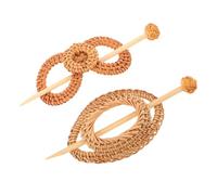 VALICLUD 2 Pièces Woven Hair Sticks Boho Hair Clips Handmade Braid Hairpin Slide Stick For Women And Teen Elegant Minimalist