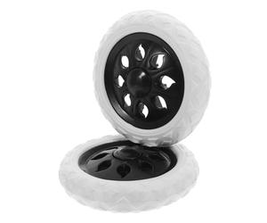 VALICLUD 2 Roues Robustes pour Chariot de Supermarché Noir Roues de Rechange en Polyuréthane pour Chariot Utilitaire Pliable Accessoires à Linge Roulant et Courses Remplacement Solide