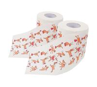 VALICLUD 2 rouleaux Papier Toilette de Noël Décoration Festive Imprimée avec Motifs de et Rennes pour Salle de Bain et