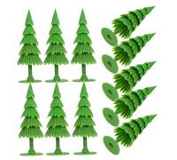 VALICLUD 20 Pièces Miniature Christmas Trees for Crafts Compact Artificial Pine Figurines for Winter Village Train Scenery and Cake Decoration