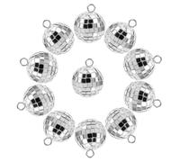 VALICLUD 20 pièces Pendentifs Boule Disco Vintage Années Accessoires DIY pour Boucles Oreilles Porte-clés Colliers Décorations Festives Robustes Plastique et Alliage Zinc