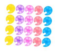 VALICLUD 20pièces Mini Palette De Nail Art Avec Anneau Réglable Plateau De Mélange Pour Vernis Gel Accessoire De Manucure