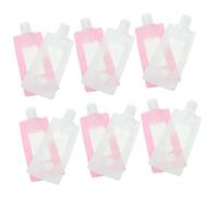 VALICLUD 20pièces Pochette Recharge Shampooing Et Lotion Rechargeable Sachets De Voyage Compacts Et Étanches Pour Camping Et Trousse De Toilette Léger Et Résistant Rose Et Blanc