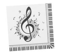 VALICLUD 20pièces Serviettes Jetables à Motif Note De Musique Serviettes De Fête Pour Anniversaire Décoration De Table Usage Unique