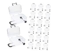 VALICLUD 24 Pièces Boîtes Transparentes Mini Valise avec Poignée Trolley Boîte de Rangement Plastique Portable pour Dragées Bijoux et Faux Cils Anniversaire et Mariage