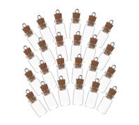 VALICLUD 24 pièces Lot Mini Bouteilles Verre avec Bouchon Liège Fioles Petites pour Messages Souhaits et Potions Bouteilles Étanches pour Loisirs et Décoration