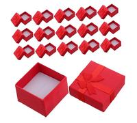 VALICLUD 24pièces Lot de Boîtes Carton Rouge pour Bijoux avec Nœud pour Alliances Et Occasions Spéciales
