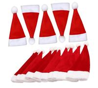 VALICLUD 25 Pièces Mini Chapeaux de Père Noël Décorations pour Bouteilles de Vin Couverts Noël Lot de Petits Bonnets Ornements de Table Festifs