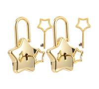 VALICLUD 2ensembles Mini Cadenas Étoile Avec Clé Lot De Cadenas Pour Carnet Agenda Verrou Portable Doré Pour Bricolage Voyage
