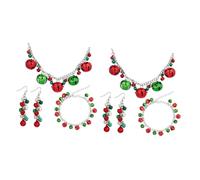 VALICLUD 2ensembles Parure De Bijoux De Avec Boucles Oreilles Pendantes Cloche Collier Et Bracelet Pour Célébrations