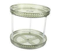 VALICLUD 2étage Organisateur De Maquillage Rotatif Rangement De Cosmétiques Et Parfum Rack De Stockage Pratique Pour Salle De Bain Et Chambre