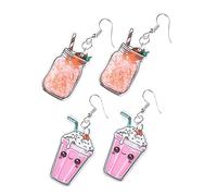 VALICLUD 2paires Boucles Oreilles Forme Boisson Été Colorées Accessoires Pour Fêtes Et Occasions Spéciales