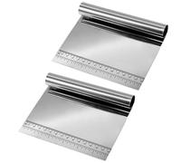 VALICLUD 2pcs Grattoirs à Pâtisserie en Acier Inoxydable Argenté, Coupe-pâte Ergonomique, Léger et Facile à Utiliser Cuisson Restauration
