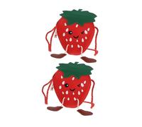 VALICLUD 2pièces à Bandoulière Forme De Fraise pour Garçon Fille à Main PU avec Bandoulière Ajustable Accessoire Ludique pour Filles Et Garçons