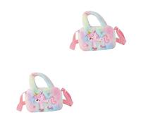 VALICLUD 2pièces à Bandoulière Peluche Licorne pour Filles à Main Mignon avec Bandoulière Ajustable Et Espace De Rangement Spacieux pour Bijoux Et Accessoires