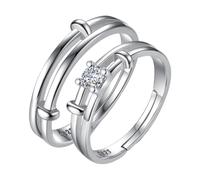 VALICLUD 2pièces Bague Pour Couple Design Simple Et Élégant Set De Bagues Bijou De Doigt Et Hypoallergénique