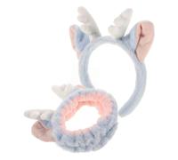 VALICLUD 2pièces Bandeau Oreilles de Cerf Mignon pour Femme Serre-tête Spa Peluche Douce Bandeau Nettoyant Visage pour Maquillage et Démaquillage