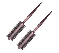VALICLUD 2Pièces Bois Brosse Ronde à Poils Naturels pour Bouclés Outil de Ergonomique et Durable pour Frisottis