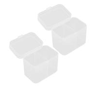 VALICLUD 2pièces Boîte De Rangement pour Coton Démaquillant Organiseur Compact avec Couvercle pour Tampons Ongles Et Maquillage Transparent pour Salle De Beauté Et Usage Personnel