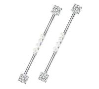 VALICLUD 2pièces Boucles Oreilles Longues Acier Titane Pour Piercing Cartilage Style Industriel Lot Pour Femmes Et Hommes Couleur Argent
