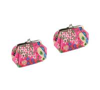VALICLUD 2pièces Bourse à Monnaie Fleurs Vintage pour Filles Et Femmes à Main Pratique Brodé