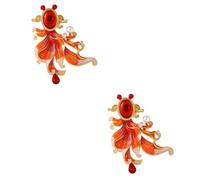 VALICLUD 2pièces Broche Forme De Poisson Doré Avec Cristaux Épingle Style Chinois Pour Manteau Et Accessoires De Mode Féminins