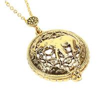 VALICLUD 2pièces Collier Loupe Éléphant Vintage Long Sautoir à Breloques Pour Femme Bijoux De Cou Accessoire