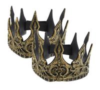 VALICLUD 2pièces Couronne Médiévale Pu Douce Bandeau King Pour Costume Homme Et Cosplay Accessoire Déguisement Épiphanie Anniversaire