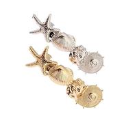 VALICLUD 2pièces Éléments Ethniques Accessoires Cheveux Barrette Étoile De Mer Et Conque Argentée Dorée Pour Filles Et Femmes
