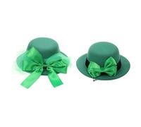 VALICLUD 2pièces Épingles à Cheveux Chapeau De Saint Patrick Avec Noeud Et Tulle Accessoires De Fête Pour Femmes Décoration De Cheveux Pour Saint-patrick