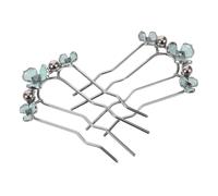 VALICLUD 2pièces Lot De Peignes à Cheveux Latéraux Forme De u Fourchettes à Cheveux Ondulées Avec Ornements Floraux Et Perles Artificielles Pour Mariage Et Fête