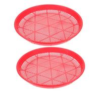 VALICLUD 2pièces Lot de Tamis à Riz Plastique Rond Perforé Grand Séchage Rangement Compact Usage Domestique Et Agricole