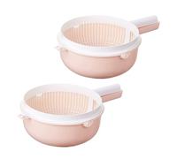VALICLUD 2pièces Panier à Linge Double Avec Poignée Panier De Rangement Plastique Pour Fruits Et Légumes Support De Rangement Portable