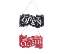 VALICLUD 2pièces Panneaux Ouverture Fermeture Double Face Bois Style Vintage Panneau Suspendu De Porte pour Magasin avec Message Entrez Nous Sommes Ouverts Un Côté