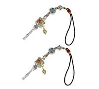 VALICLUD 2pièces Pendentif Tibétain Éléphant Lot De De Fortune Décor De Rétroviseur De Voiture Breloque Pour à Dos Et Téléphone Feng Shui