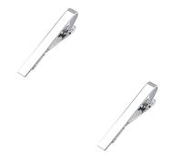 VALICLUD 2pièces Pince à Cravate Métal Argenté Pour Hommes Et Femmes Clip Élégant à Ressort Maintien Sécurisé Design Simple Et Lisse