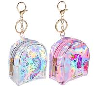 VALICLUD 2pièces Porte-Monnaie Licorne Mini avec Fermeture Éclair Pochette Zippée Motif Étoile Porte-Cartes Et Porte-clés Inclus pour Femme Et Fille