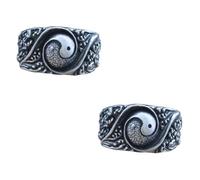 VALICLUD 2pièces Taoïsme Anneau Bague Énonciation Chinoise Pour Et Femmes Accessoire De Costume Traditionnel Ancien Design