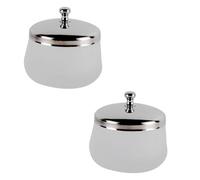 VALICLUD 2pièces Verre à Ongles Dépoli Avec Couvercle Inox Gobelet Rond Cristal Pour Dissolvant Vernis Semi-permanent Portable Et Léger Pour Manucure Professionnelle Et Usage Personnel