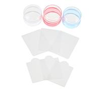 VALICLUD 3 Ensembles à Ongles Silicone Transparent Bleu et Plaques de Stamping Manucure pour Création Facile de Nail Art