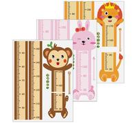 VALICLUD 3 ensembles Autocollants Muraux de Mesure de Hauteur pour Garçon Fille de Stickers Animaux Cartoon pour Décoration de Chambre Mur Étanche et Créatif