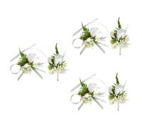 VALICLUD 3 Ensembles Corsage De Banquet Coureur Broche Accessoires Clé Désactivé Poignet Grotte Boutonnière Mesdames Petit De Mariée Mariage Revers Costume Hommes Bouquet Pour Fleur De Soie