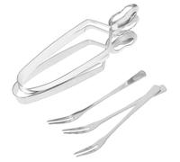 VALICLUD 3 Ensembles Couverts d'escargot pinces et fourchettes à escargots fourchette à buffet collier serrage pinces alimentaires outils Acier inoxydable
