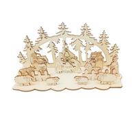VALICLUD 3 Ensembles Décoration de Noël DIY en Bois Créative Scène Naissance de Jésus, Ornement de Bureau Khaki pour Chambre ou Bureau, Accessoire Festif de Noël