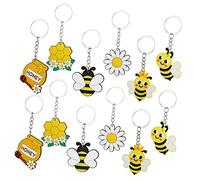 VALICLUD 3 Ensembles Porte-clés The Noel Gemstone Pendentif Accessoire Musette Belt Sur Le Thème Des Abeilles Décorations De Fête D'abeille Keychains Pour Femmes Métal 12 Pièces * 3