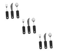 VALICLUD 3 Ensembles Ustensiles Adaptatifs Inoxydable pour Personnes Âgées de Secousse Couverts Ergonomiques pour Malades Personnes Handicapées Facile à Prendre Main