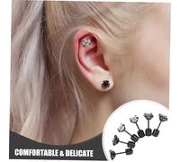 VALICLUD 3 paires Lot Boucles Oreilles Acier avec Zirconium Clous Minimalistes Unisexes Petites et Résistantes pour Hommes et Femmes Accessoires Au Design Discret