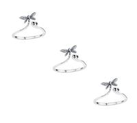 VALICLUD 3 Pièces Bague Libellule En Sterling Doigt Ouvert Anneau Bague Ouverte Libellule Bijoux Bague Accessoires Bague Femme Fille Sterling S925