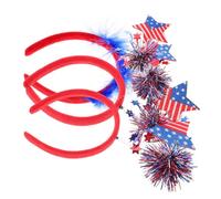 VALICLUD 3 Pièces Bandeau Drapeau Américain Bandana Faire La Fête Rouge Bi Patriotique Épingle à Cheveux Bandes Jour Corsage Groupe Quatrième Drapeaux Accessoires De Bandeau Plastique
